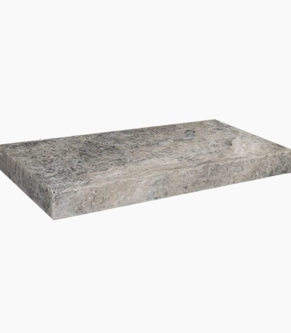 6x12 SILVER Tumbled Travertine PAVER - Stone-Mart