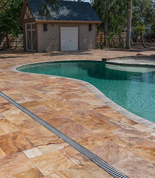 French Pattern AUTUMN BLEND Tumbled Travertine PAVER - Stone-Mart